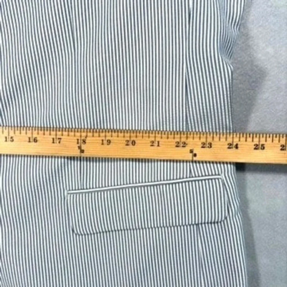 Lauren Ralph Lauren Blue‎ White Striped Seersucker Blazer Sport Coat 48L Coastal